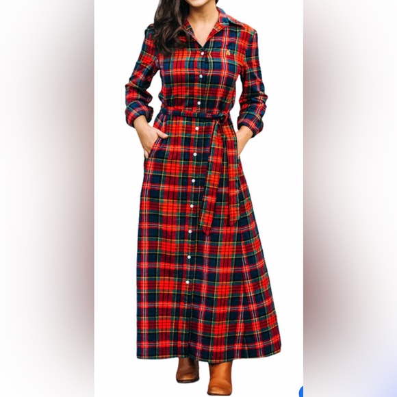 Kiel James Patrick Dresses & Skirts - Brand new Kiel James Patrick Maple Lake Trail Flannel Maxi plaid Shirt Dress
